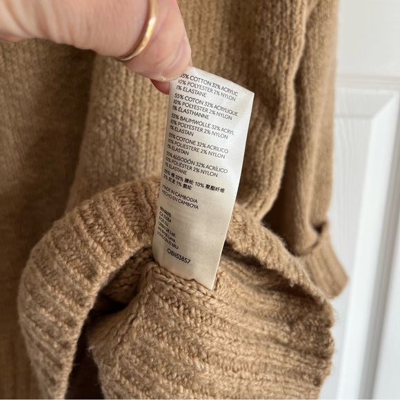 Free People Brookside Tunic Sweater Camel Tan Knit Oversized Sweater - Picture 7 of 16